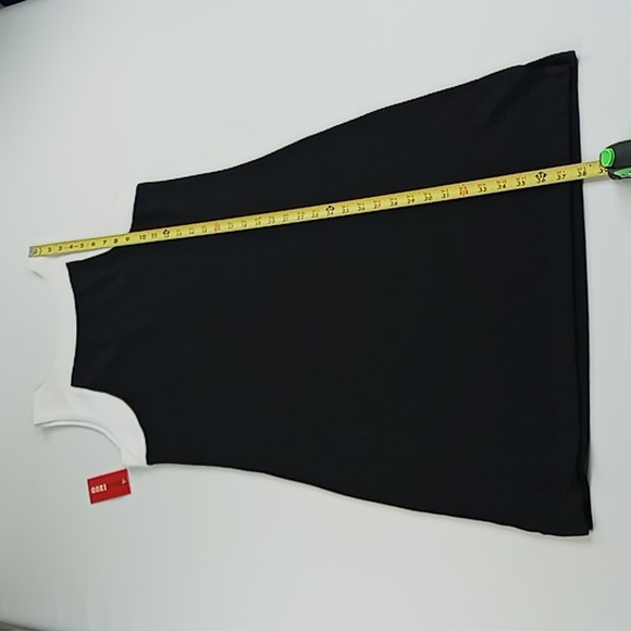 IZOD Women's Tank Dress Color Block Black/White Size S/P 100% Cotton - Picture 5 of 9